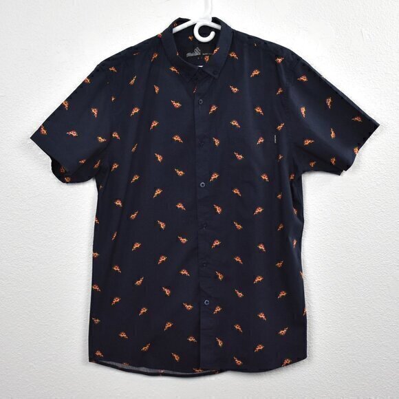 Molokai Surf Co. button-down Shirt w/ Pizza Slices Size Large Gently Used - Picture 2 of 5